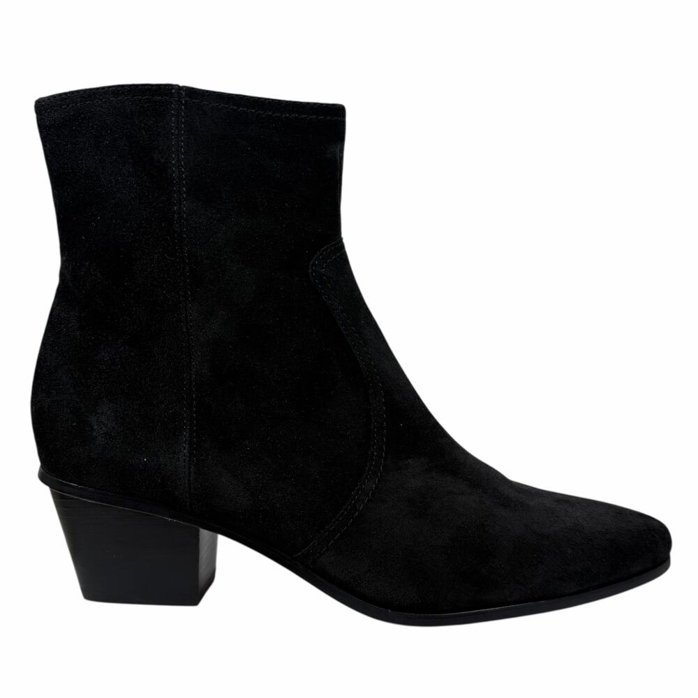Veronica Beard Ames Suede Block Heel Ankle Boots Black Size 8M - Picture 3 of 13